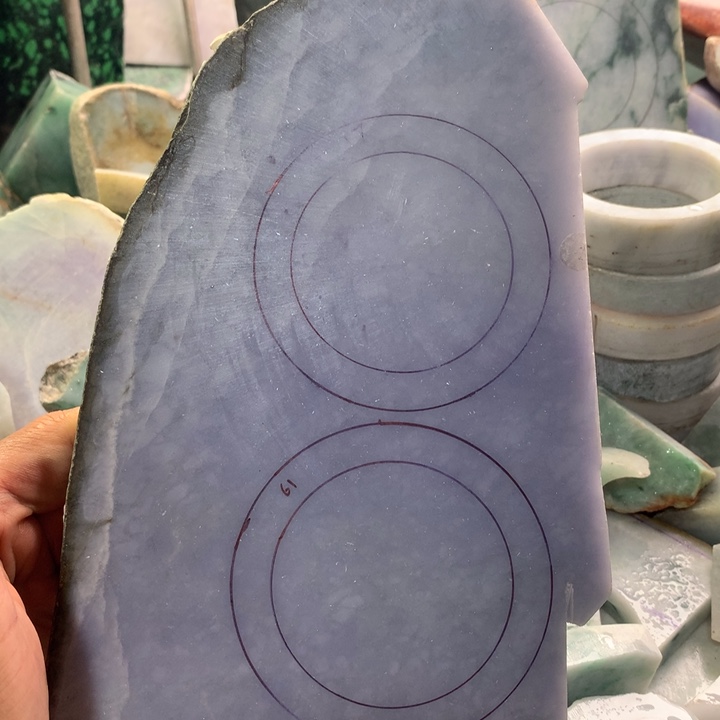 翡翠裸石天然翡翠手镯料8号