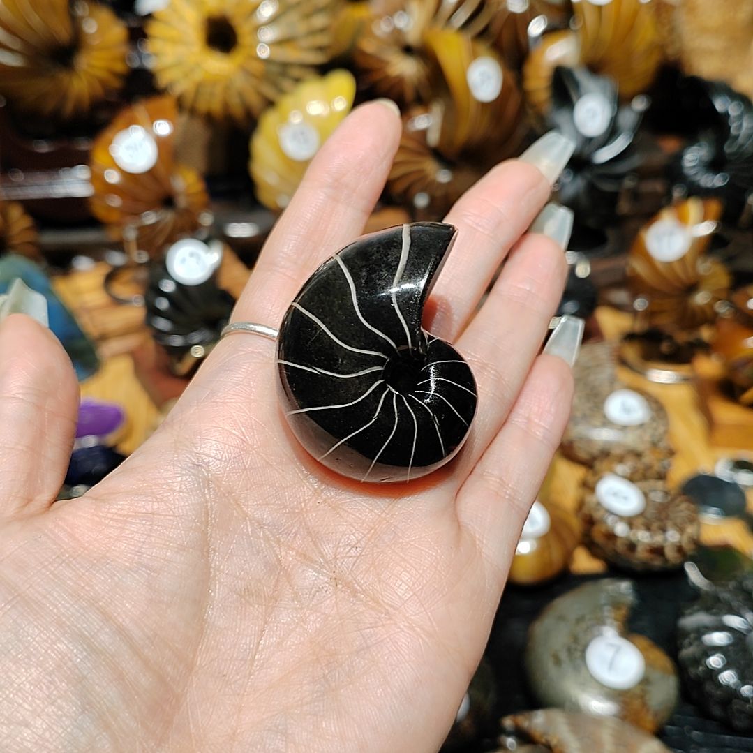 梵*玉海螺化石手把件吊坠