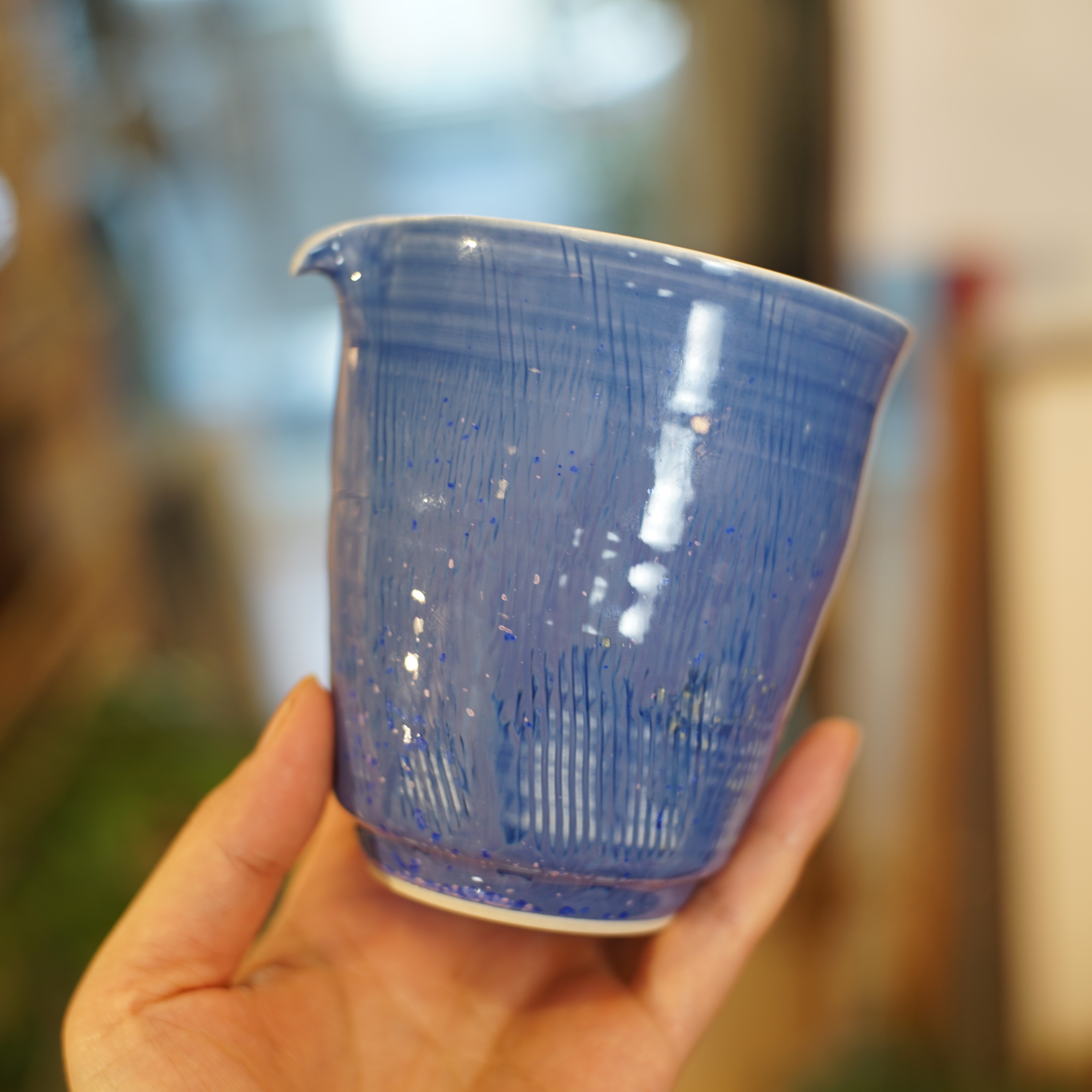 蓝色玛瑙 全手工公道杯