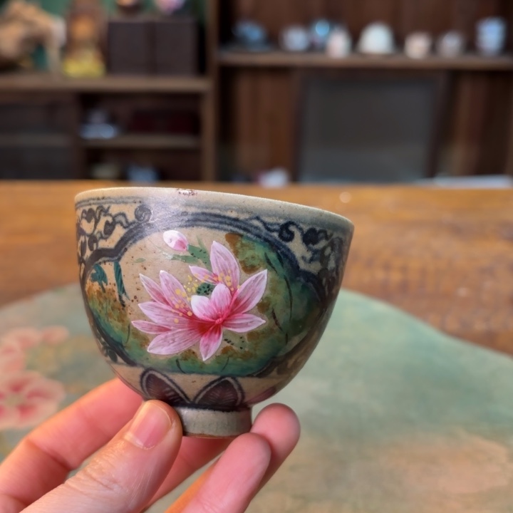 白***生柴烧纯手工手绘陶瓷