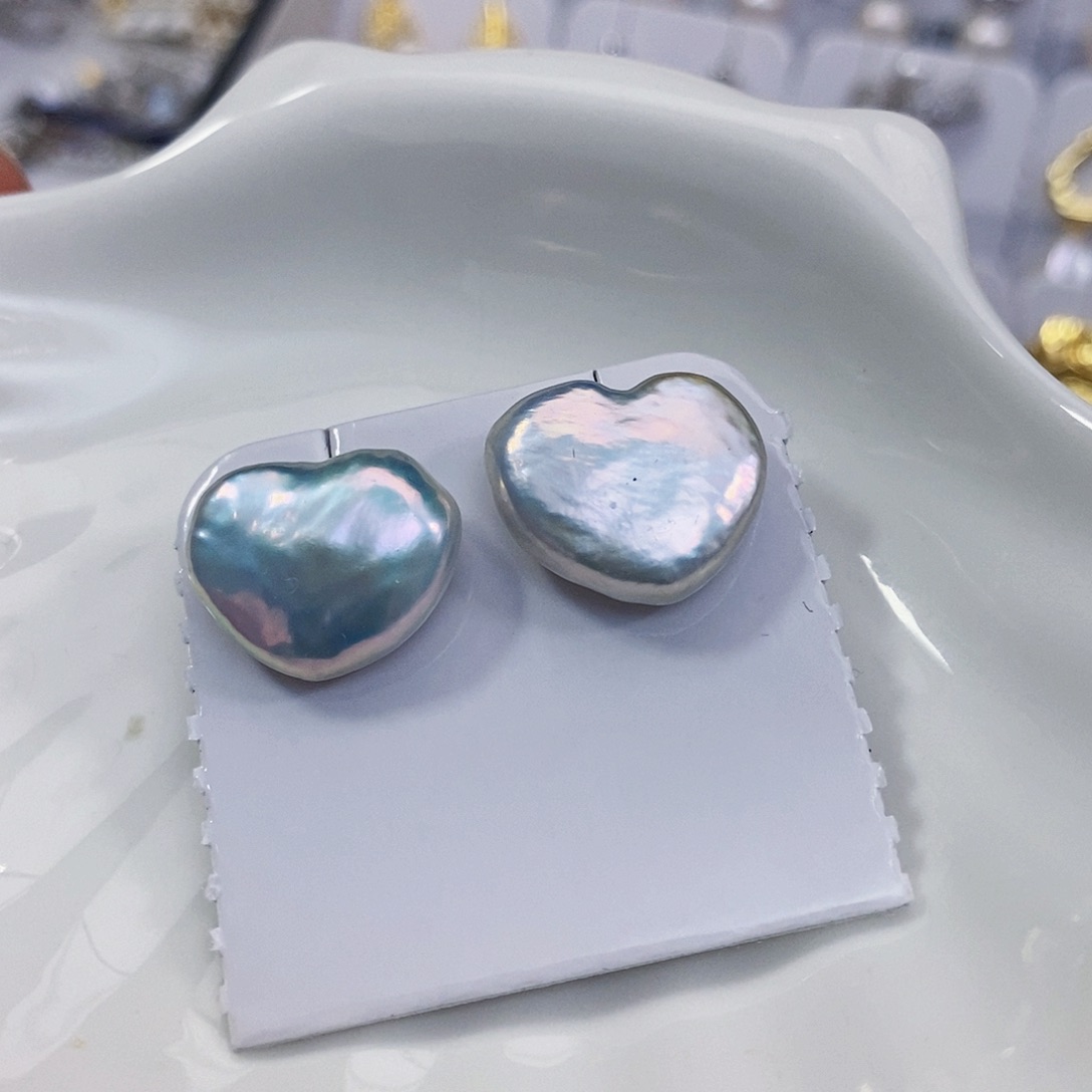 淡水珍珠特价不退换巴洛克耳饰银S925镶嵌