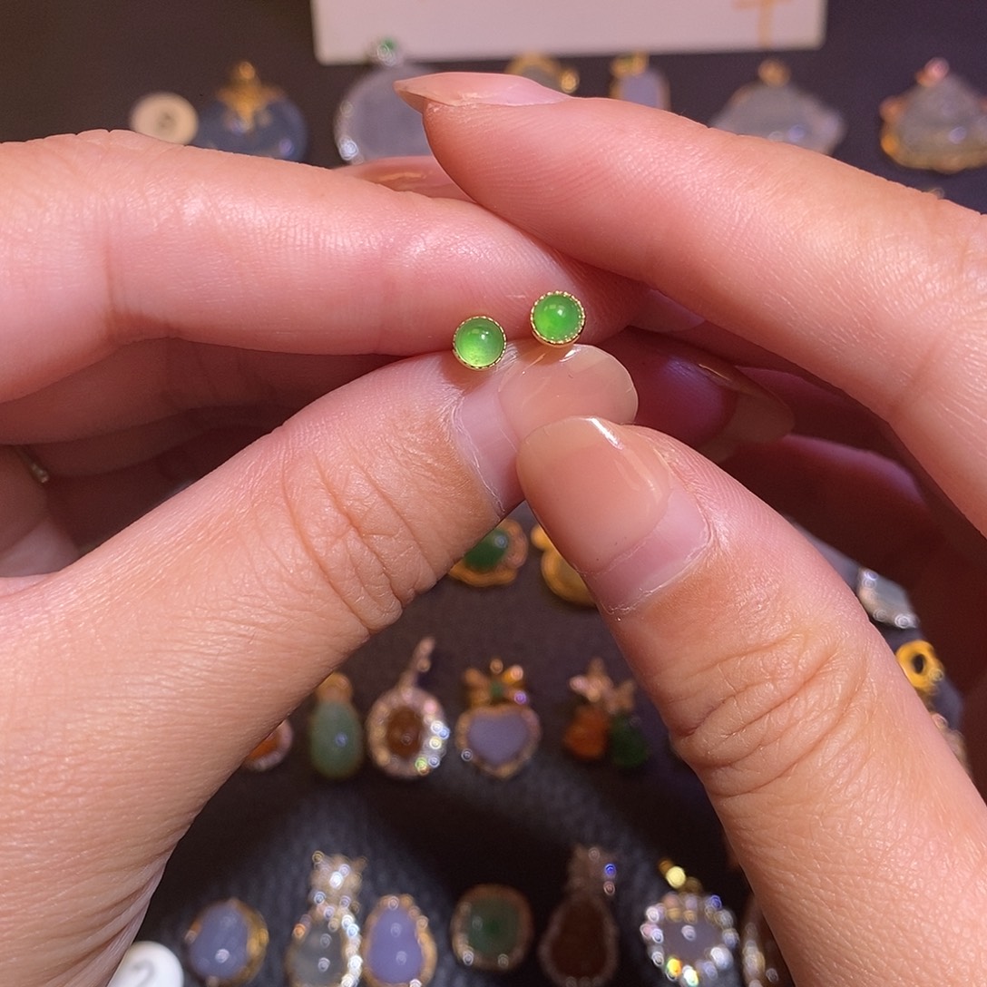 我***混翡翠18K金镶嵌项链