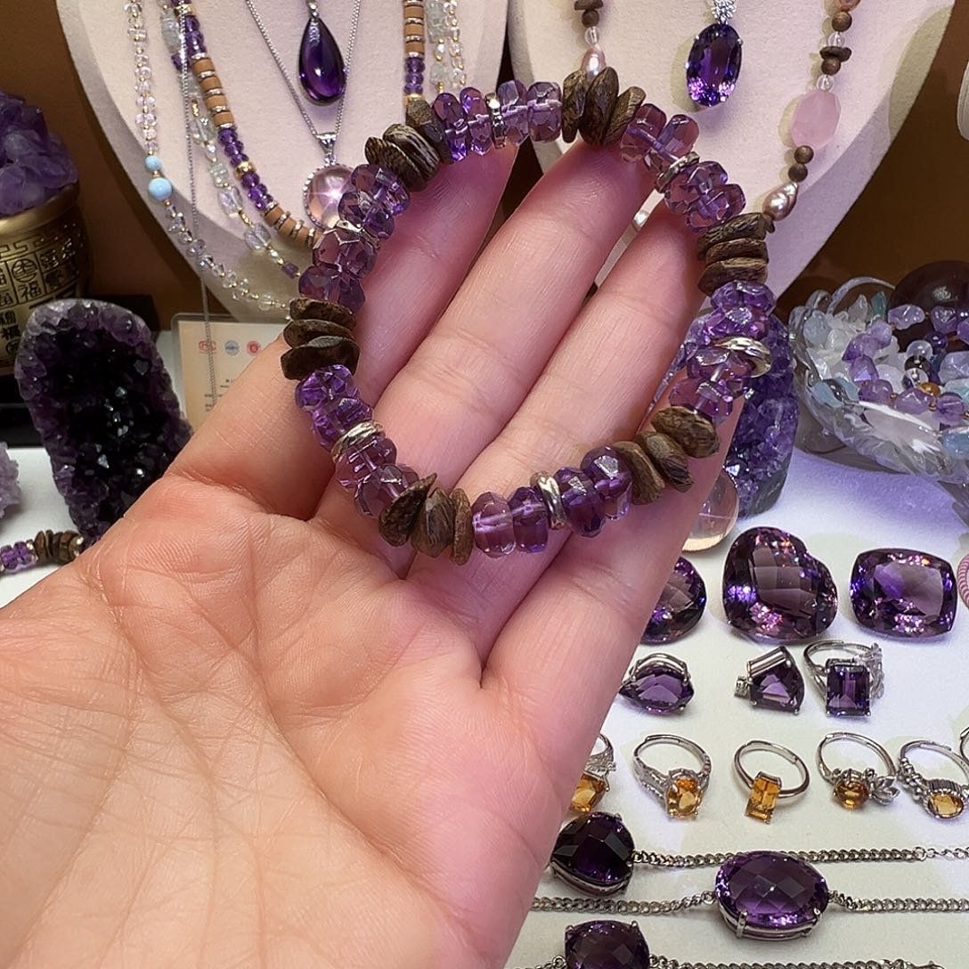 未镶嵌颈饰紫晶手串水晶9