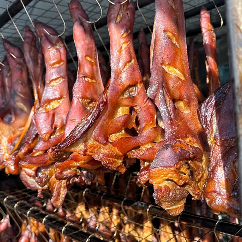 【南县老味道】正宗农家风味柴火烟熏腊肉腊猪蹄腊猪脚饭店600g批发