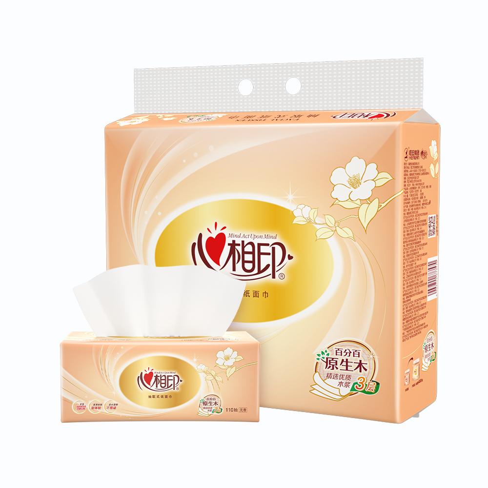 DT24180/DT24110心相印经典110抽8包/提三层塑装面巾抽纸餐巾纸
