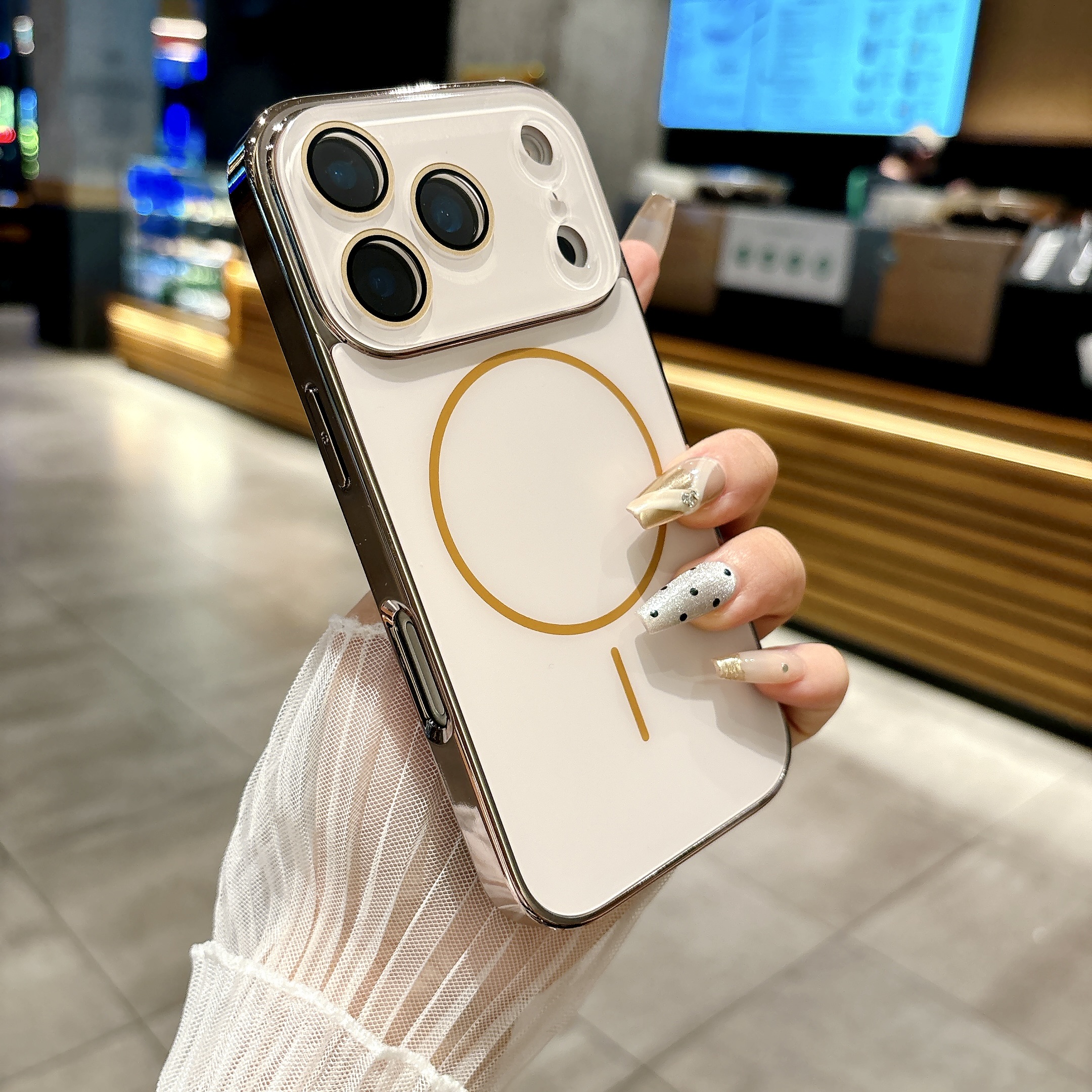新款高级电镀细圈磁吸适用苹果17Promax手机壳iPhone16全包镜头15