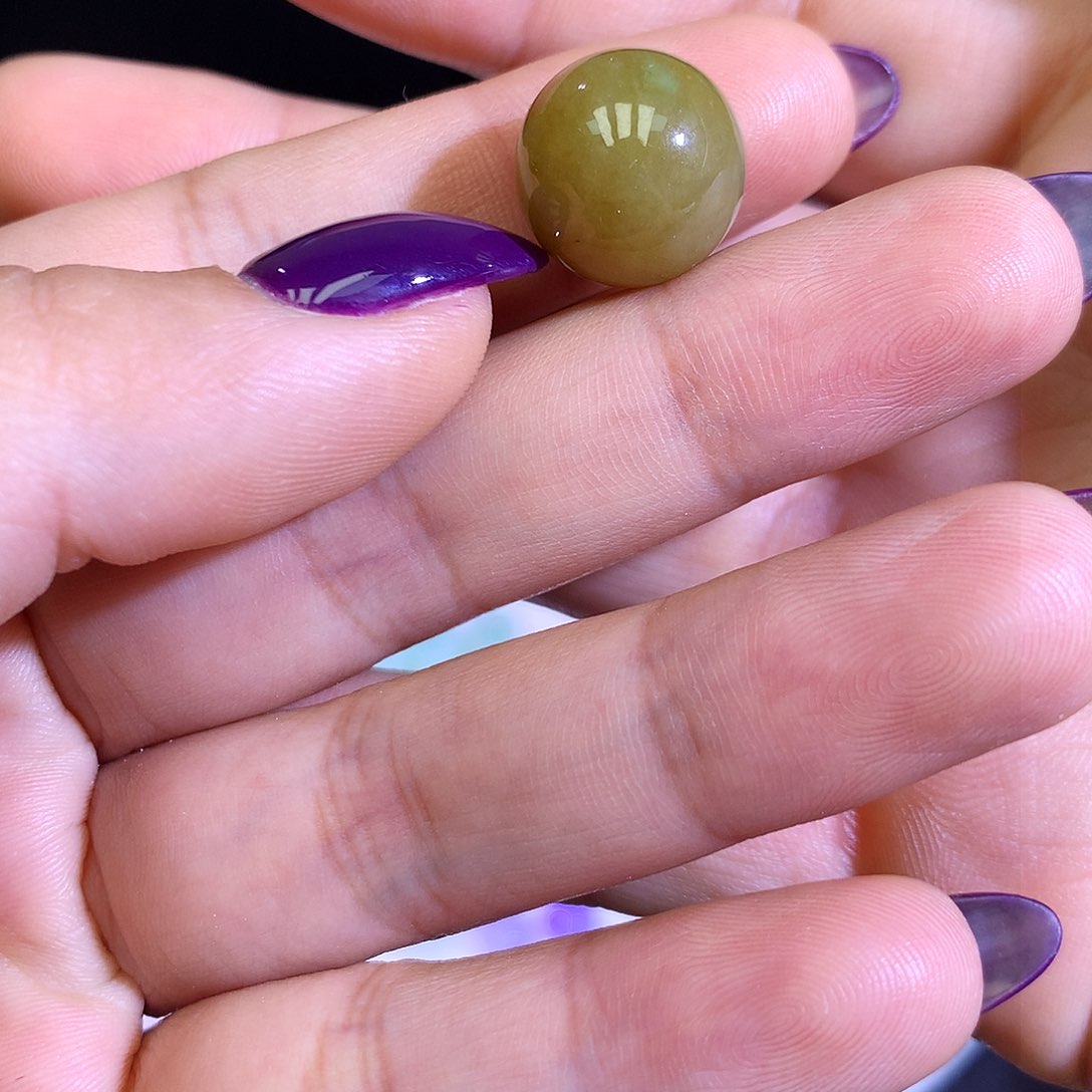 散珠翡翠天然缅甸翡翠单珠卡14渐变黄