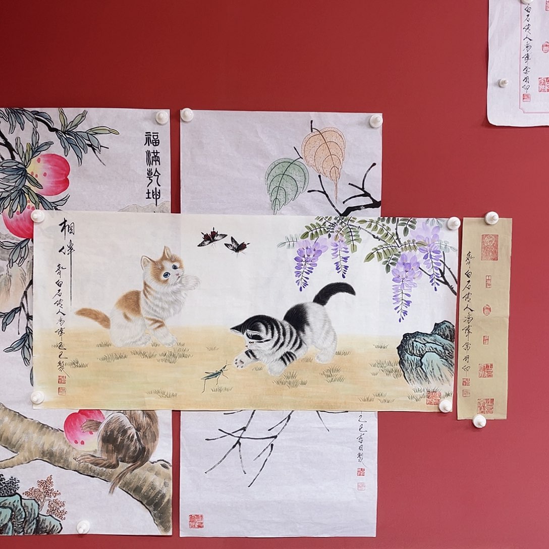 倾***技国画冯伟老师手绘国画作品音浩