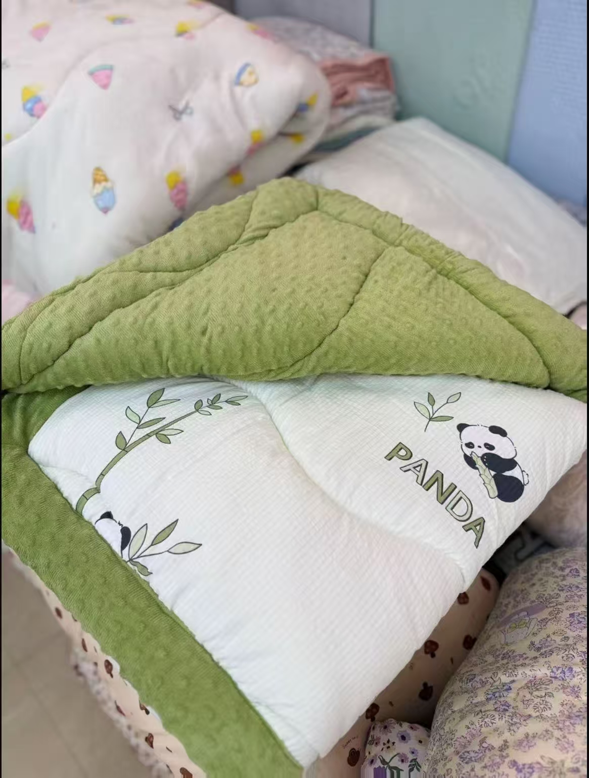 【双11秋冬被专场】【豆豆被】泡泡棉熊猫150X200CM卡通简约可手洗机