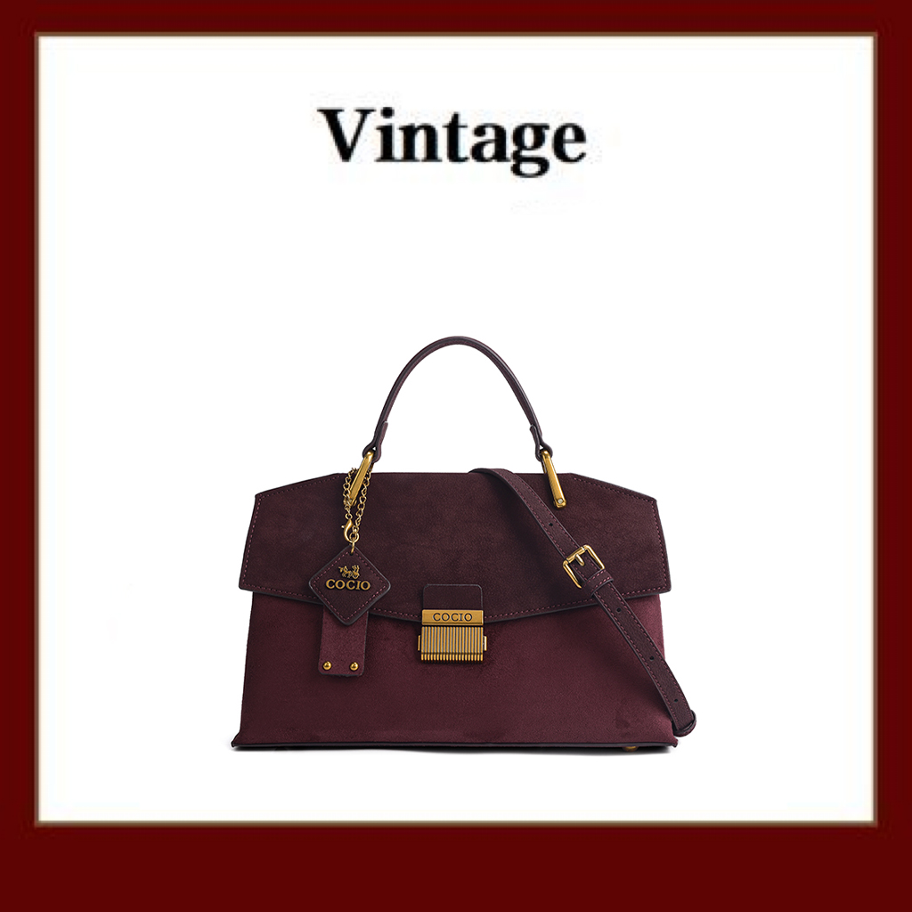 COCIO秋冬新款时尚优雅简约麂皮绒单肩斜挎包CC156