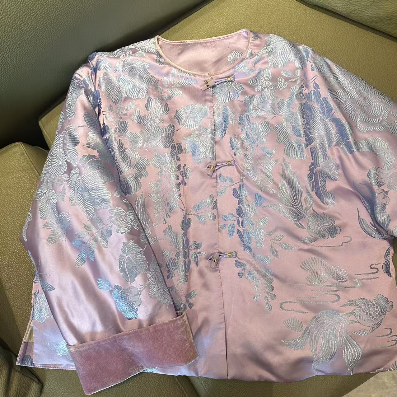 【即遇——云鲤】秋冬中式老缎鹅绒服