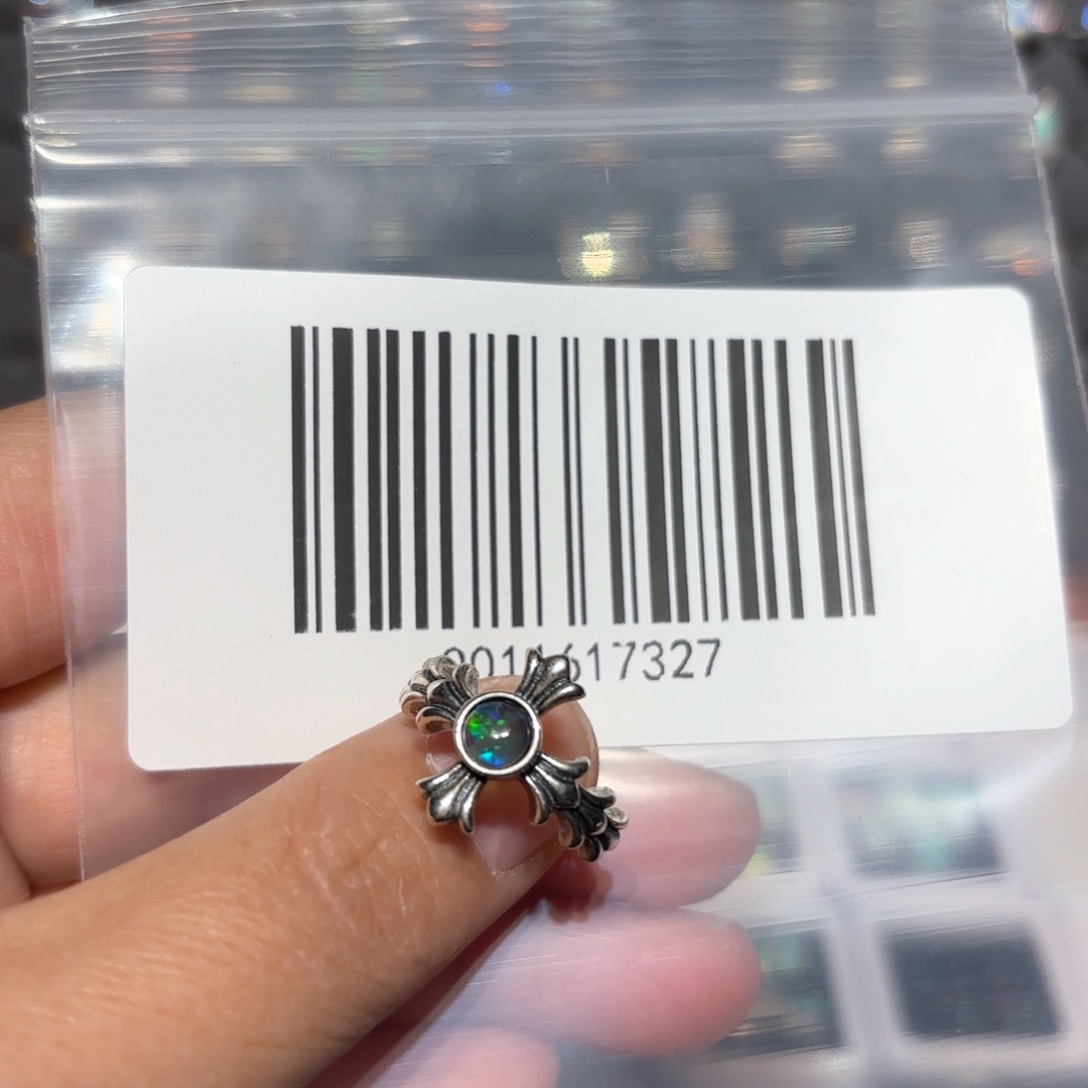 欧泊戒指银S925镶嵌酱****菜