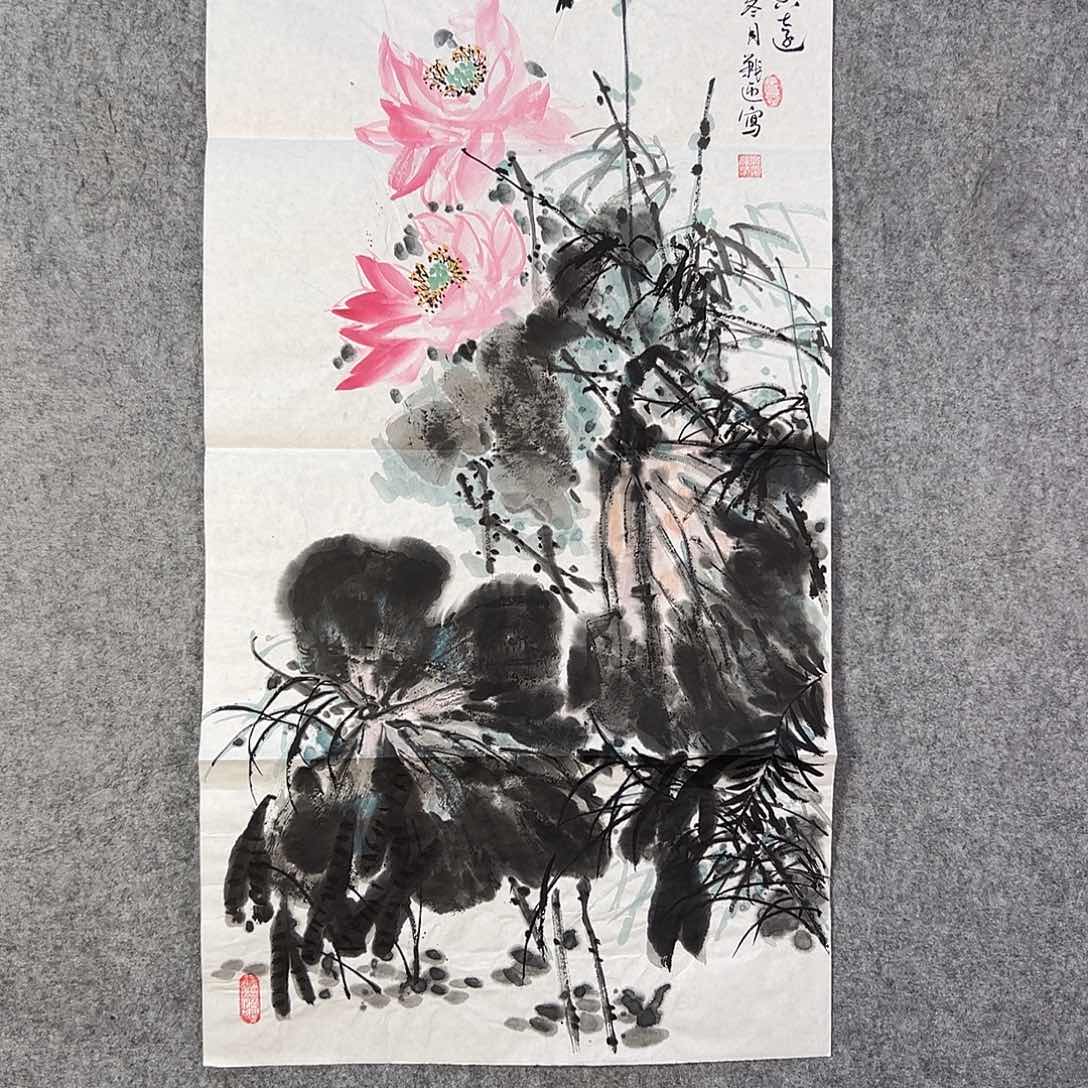 国画240 牡丹之花之叶的颜色与花色