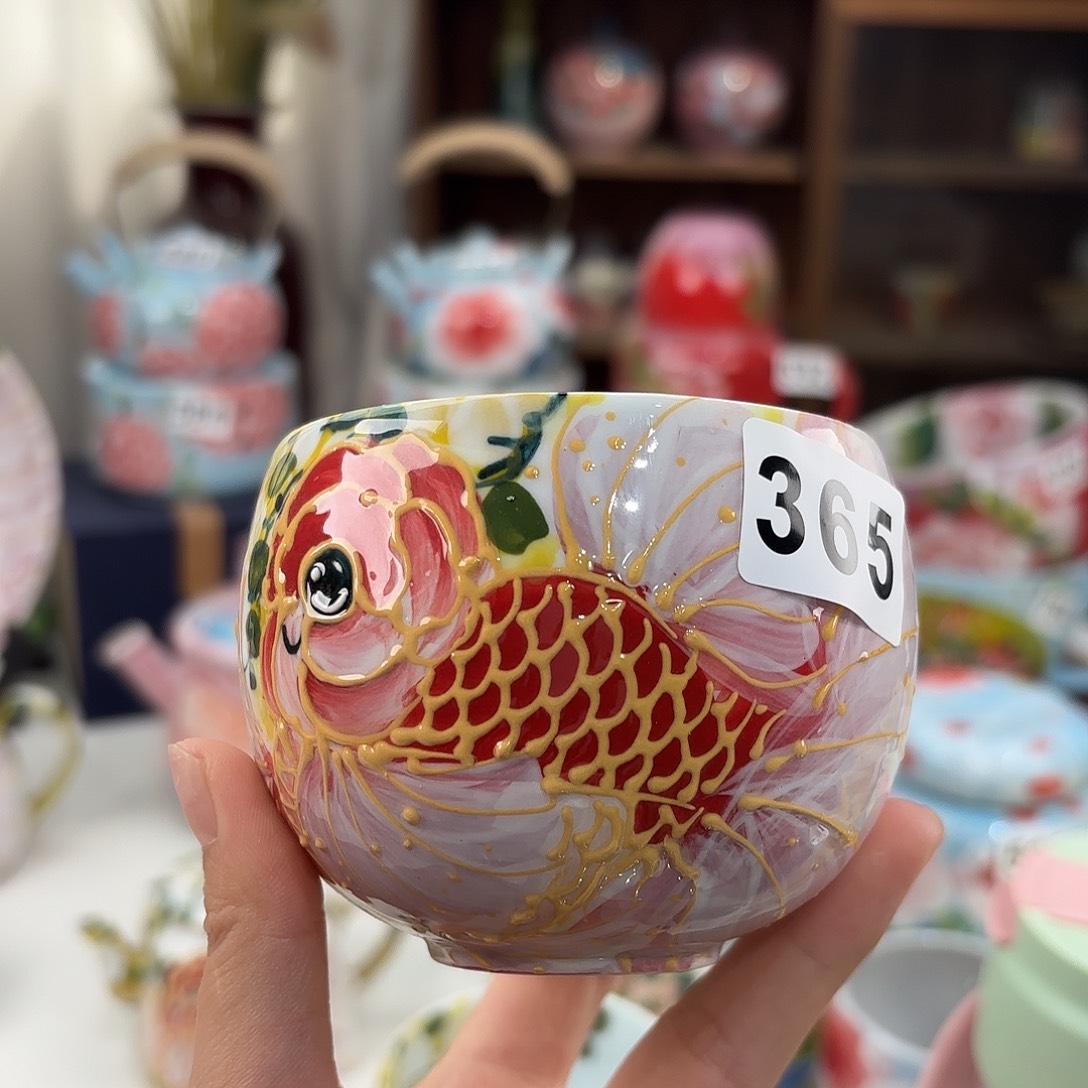 瓷片m**o景德镇手绘高温釉下彩陶瓷茶具