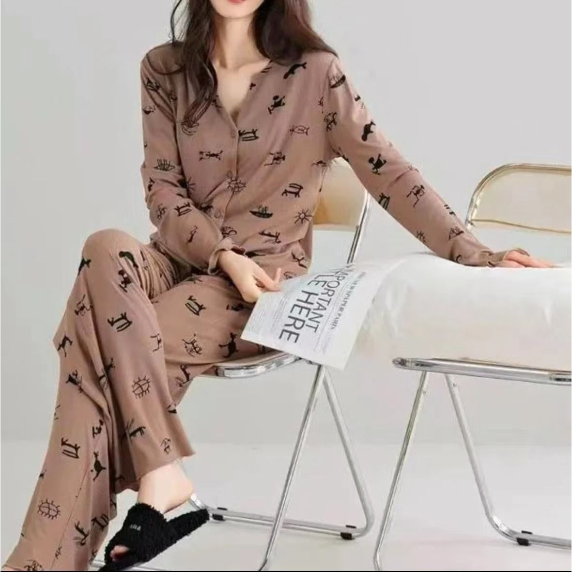 2025春季新款莫代尔棉甜美睡衣套装爆款家居服