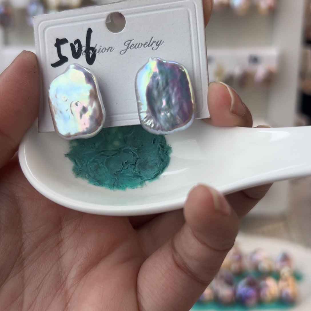 淡水珍珠耳饰银S925镶嵌