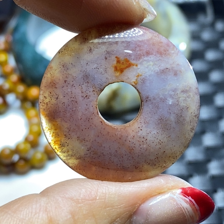 玛瑙/玉髓颈饰足银镀金镶嵌