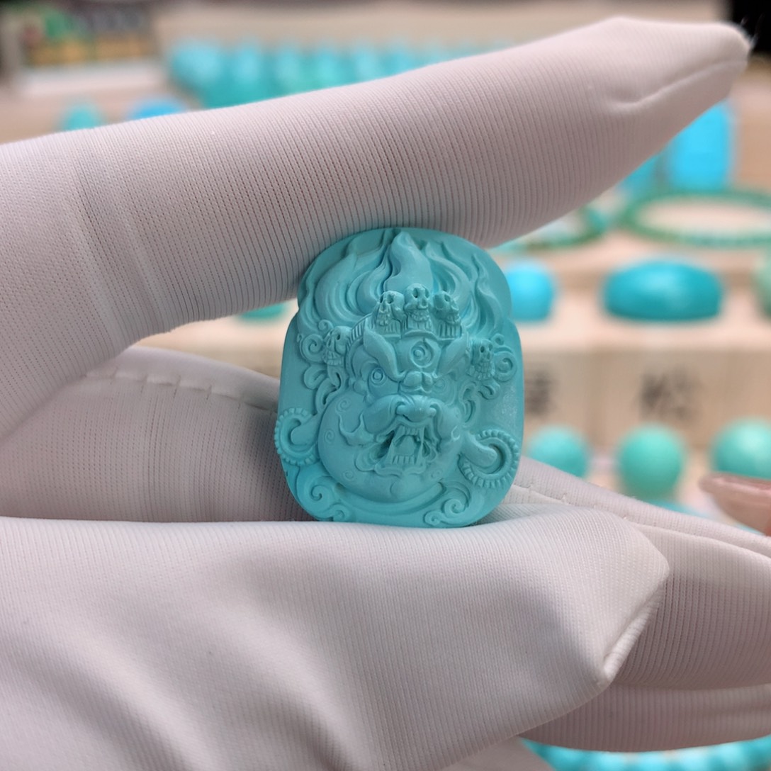 绿松石挂件未镶嵌拉***甜