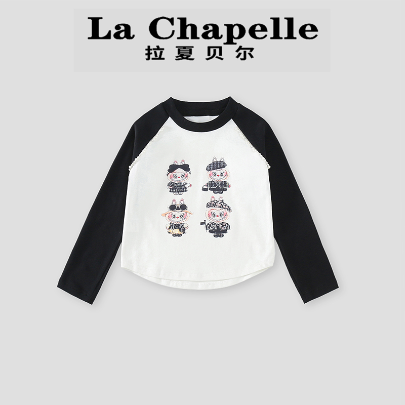 La Chapelle【拉夏贝尔】秋季时尚新款儿童圆领卡通长袖T恤LA1952