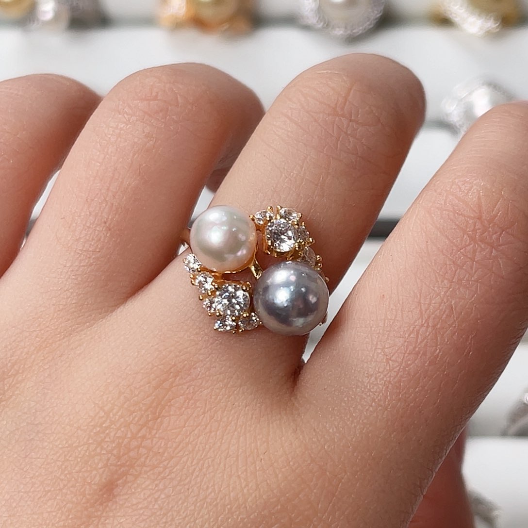 海水珍珠戒指银S925镶嵌