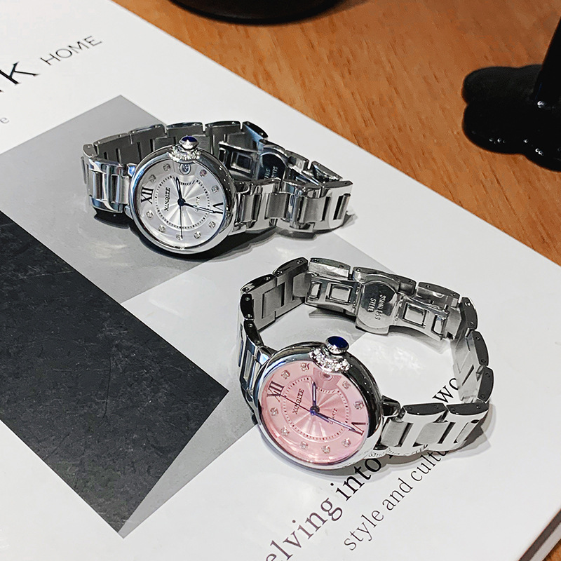 蓝针告白气球新奇特品牌手表简约时尚钢带女士石英防水表时尚百搭