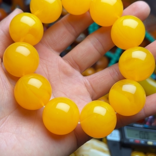 琥珀（花珀）手串未镶嵌蜜蜡