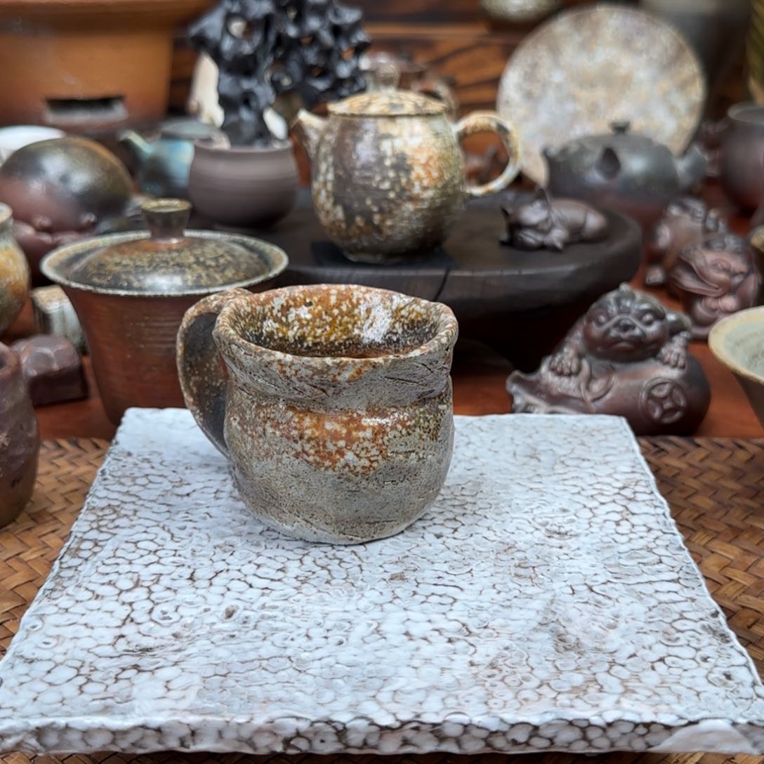 杯子刀削的马克杯柴烧的啦