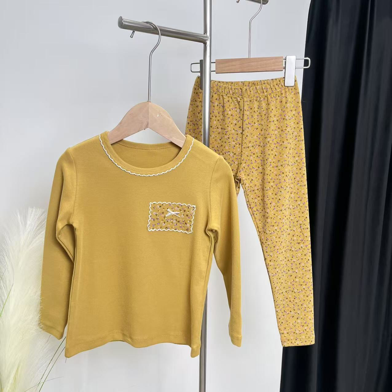 秋冬家居服套装黄色 3087舒系
