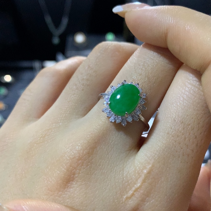 翡翠银S925镶嵌戒指