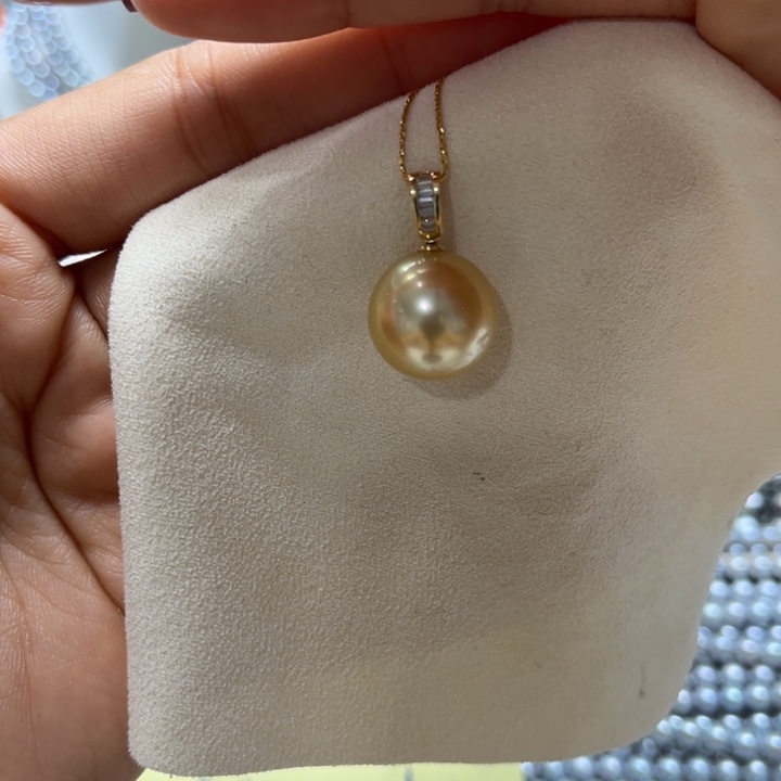 海水珍珠吊坠(不含链)18K金镶嵌