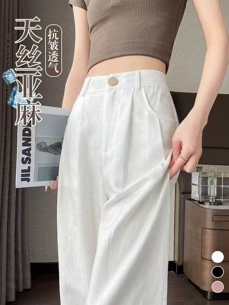 A2-2-3-7063亚麻阔腿裤-冯丽丽