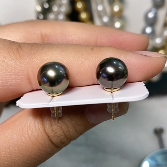 海水珍珠耳饰银S925镶嵌艾**嘻9-10