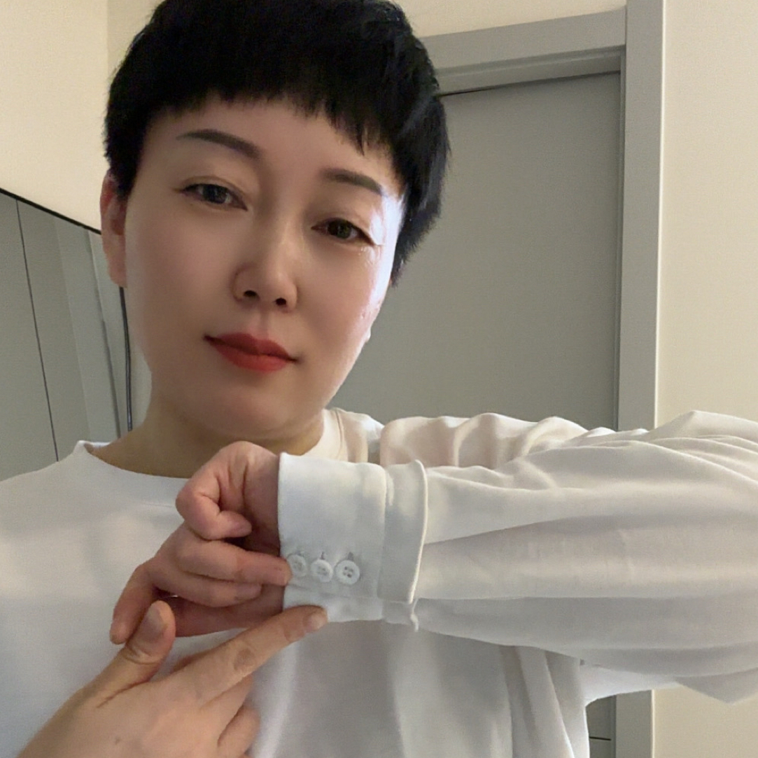 静静姐定制款白T纯色设计师款衬衣袖口不退不换