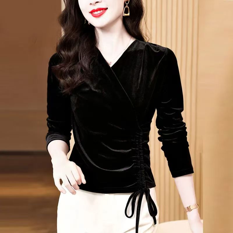 岳小岳精品金丝绒小衫