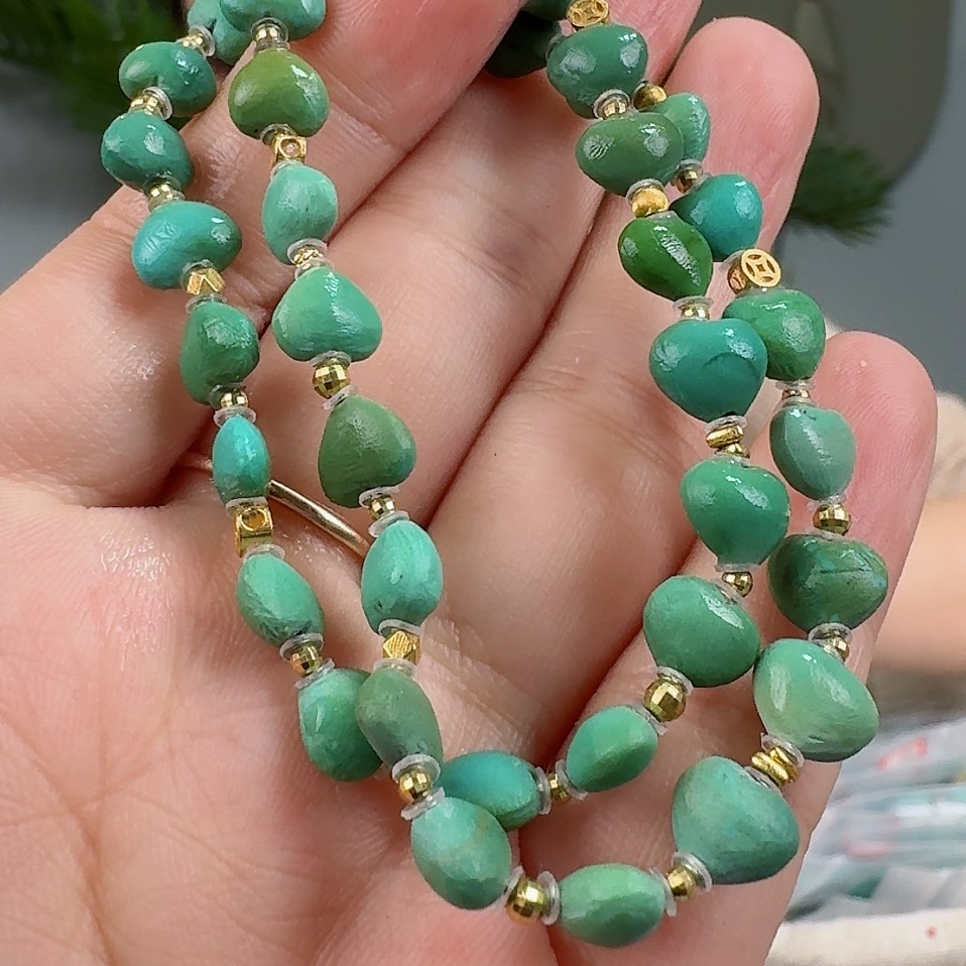 绿松石珠宝奇石18K金镶嵌！****！