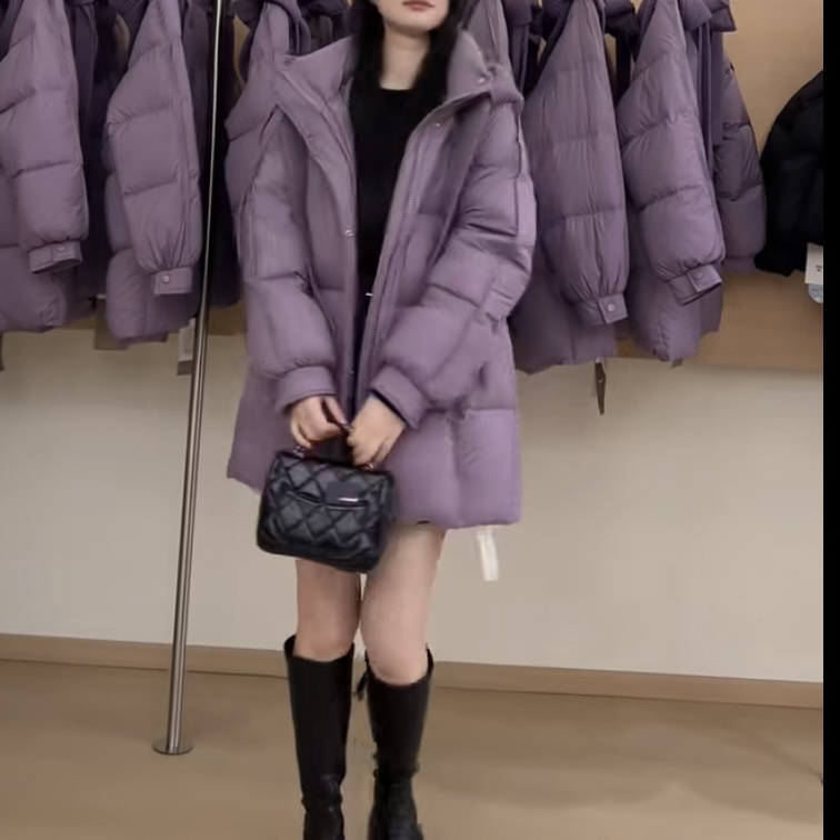 温柔家洋气中长帽子款短外套