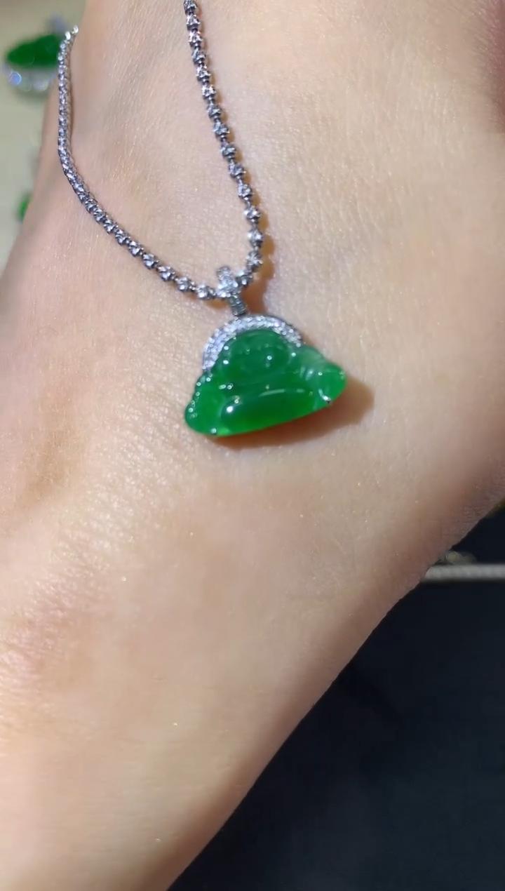 【小袁甄选】翡翠佛公吊坠(不含链)-18K金-多样性发其一JY033|CXQ21