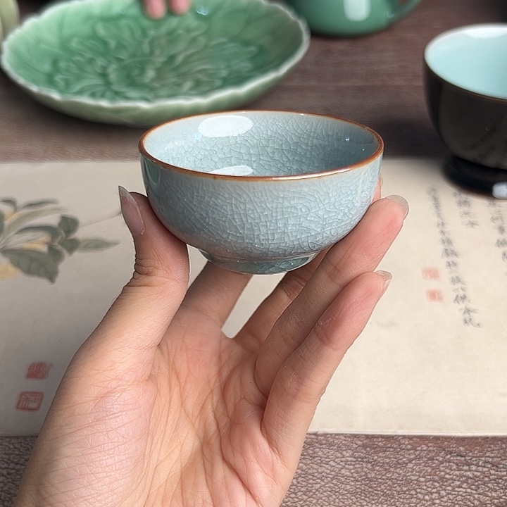龙泉云间青瓷小米茶器
