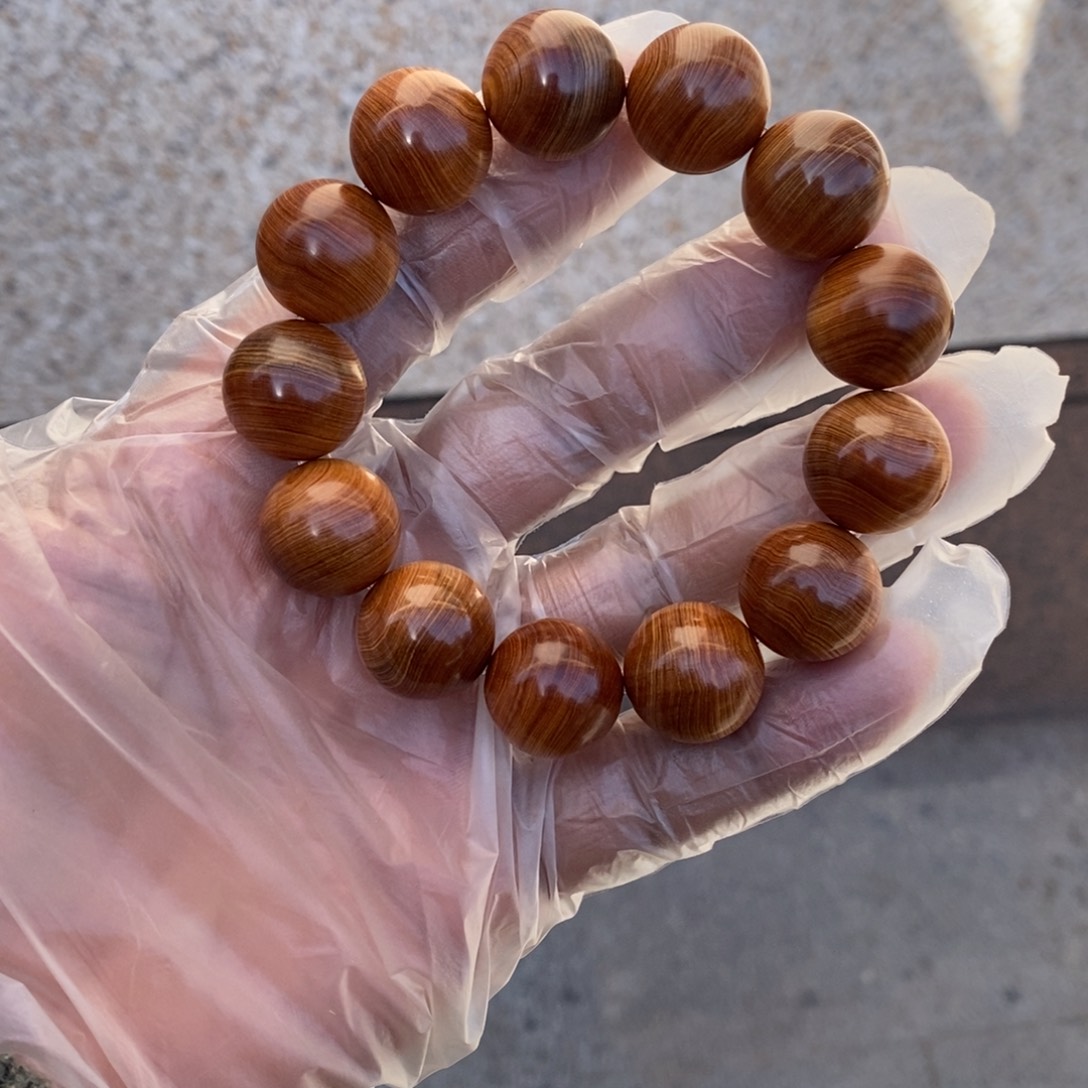 柏木手串/手链南太行陈化崖柏手串黄粉白泥膏香料1.8