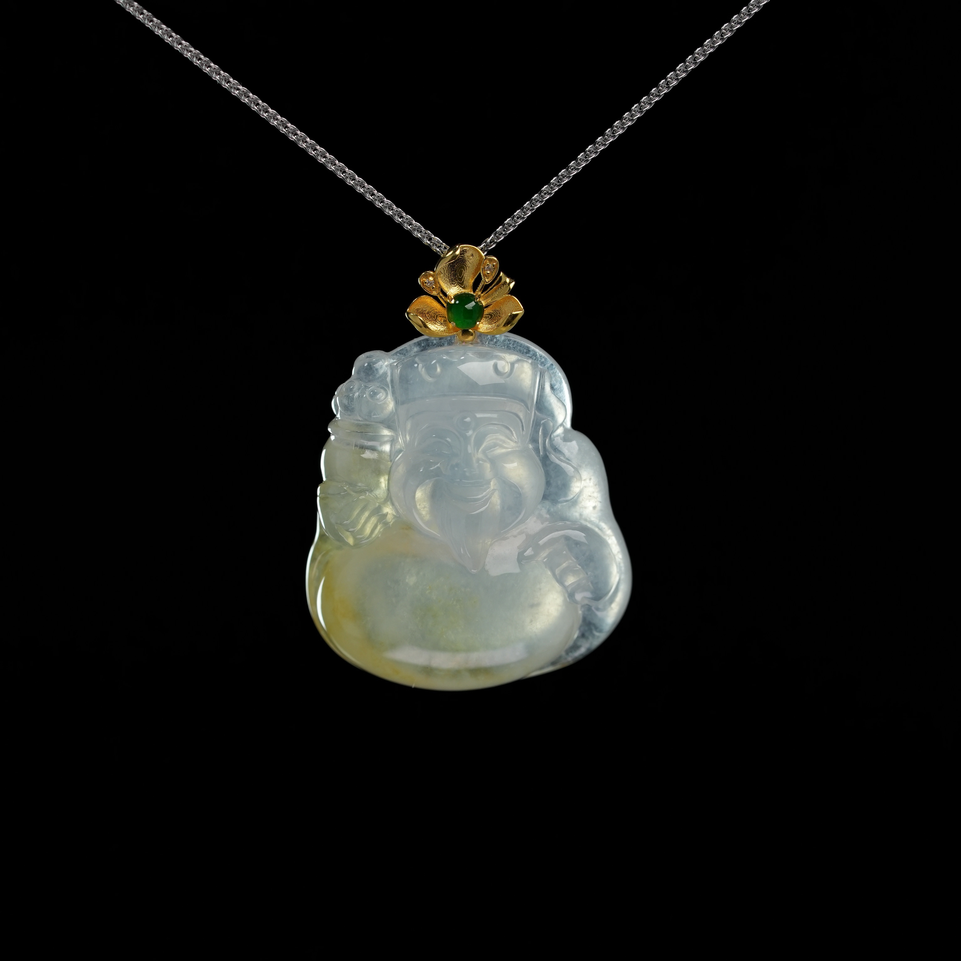 YQR026 翡翠财神吊坠