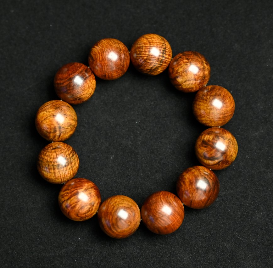 非金属木质手链 大红酸枝20手串