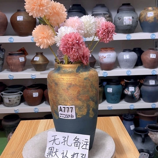 红陶手工制作工艺花盆