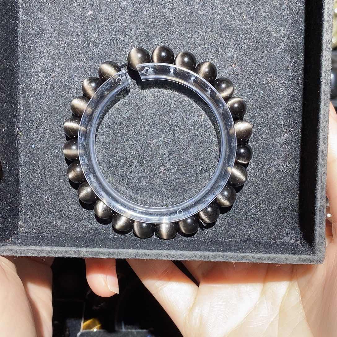 大***秋黑曜岩未镶嵌手链