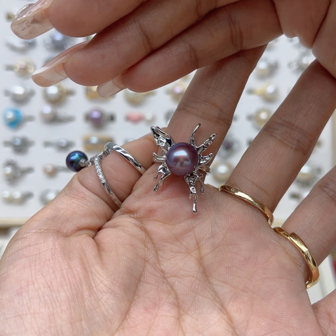 f***r戒指合金淡水珍珠