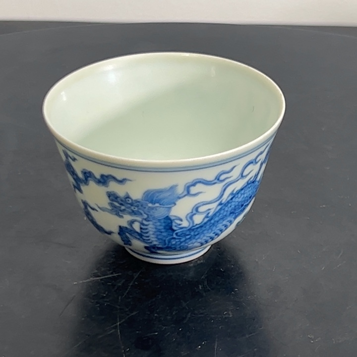 杯用****7一个青花麒麟小杯