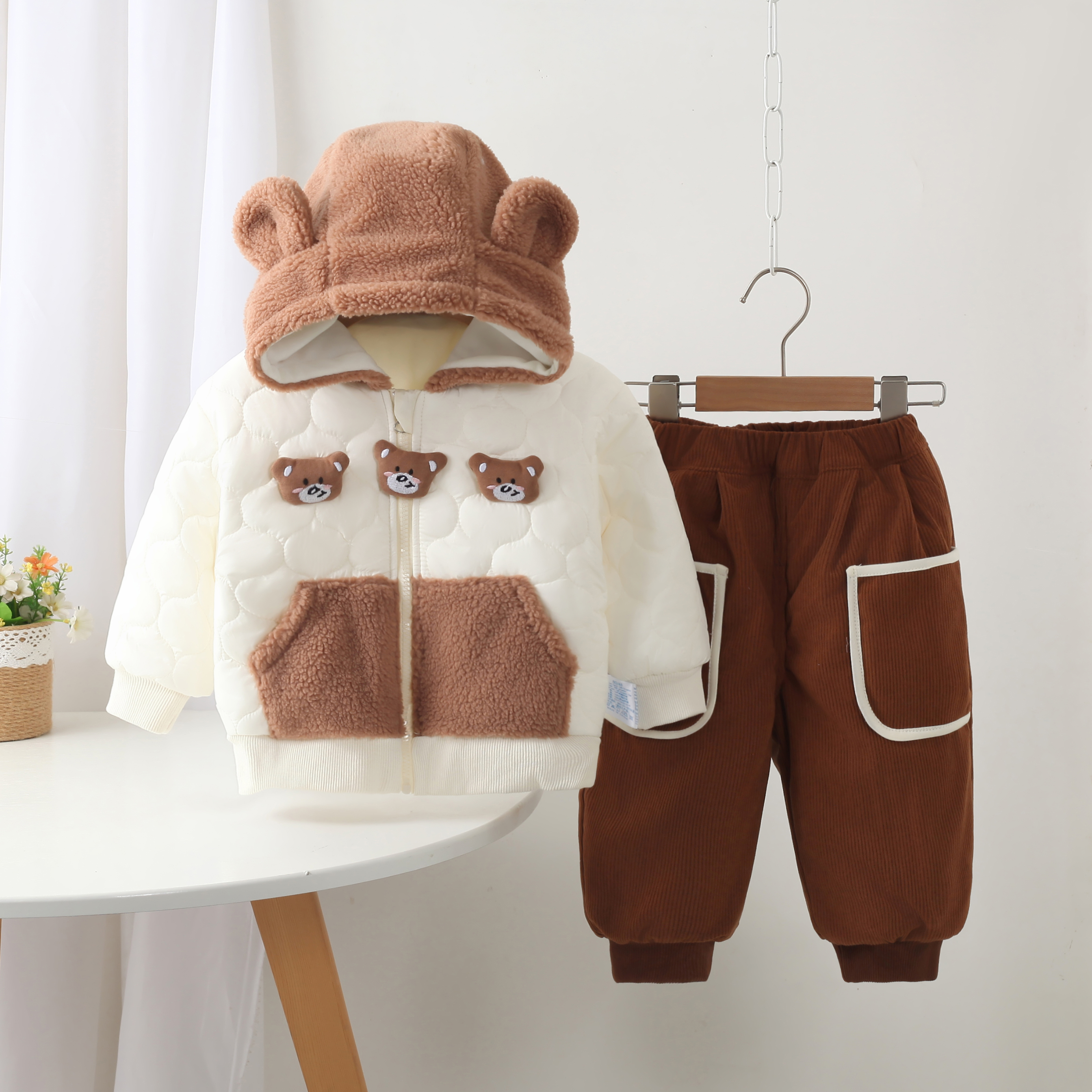 宝宝加厚上衣冬款绒帽小葫芦棉套装超萌可爱洋气加绒保暖衣