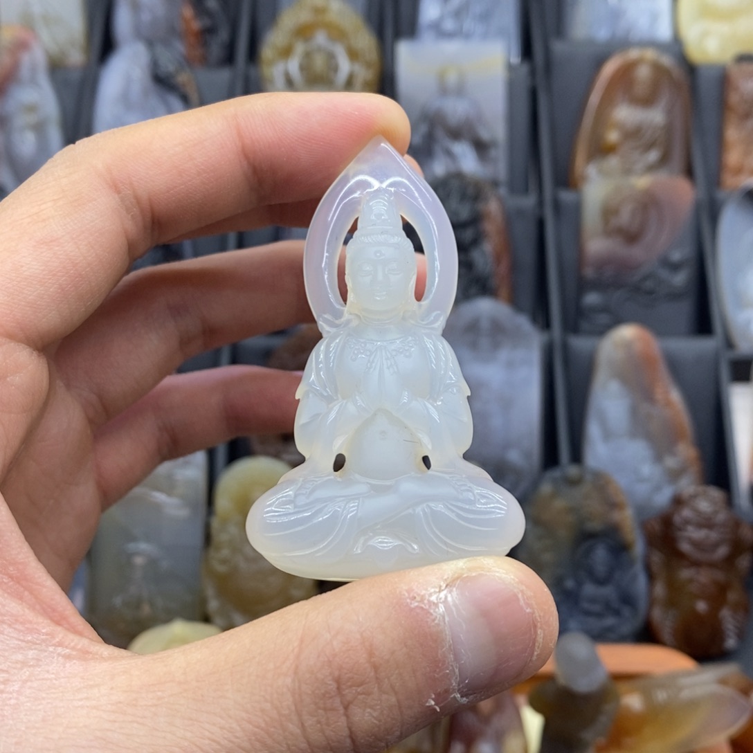 玛瑙/玉髓吊坠(赠链)未镶嵌张*胖吊坠