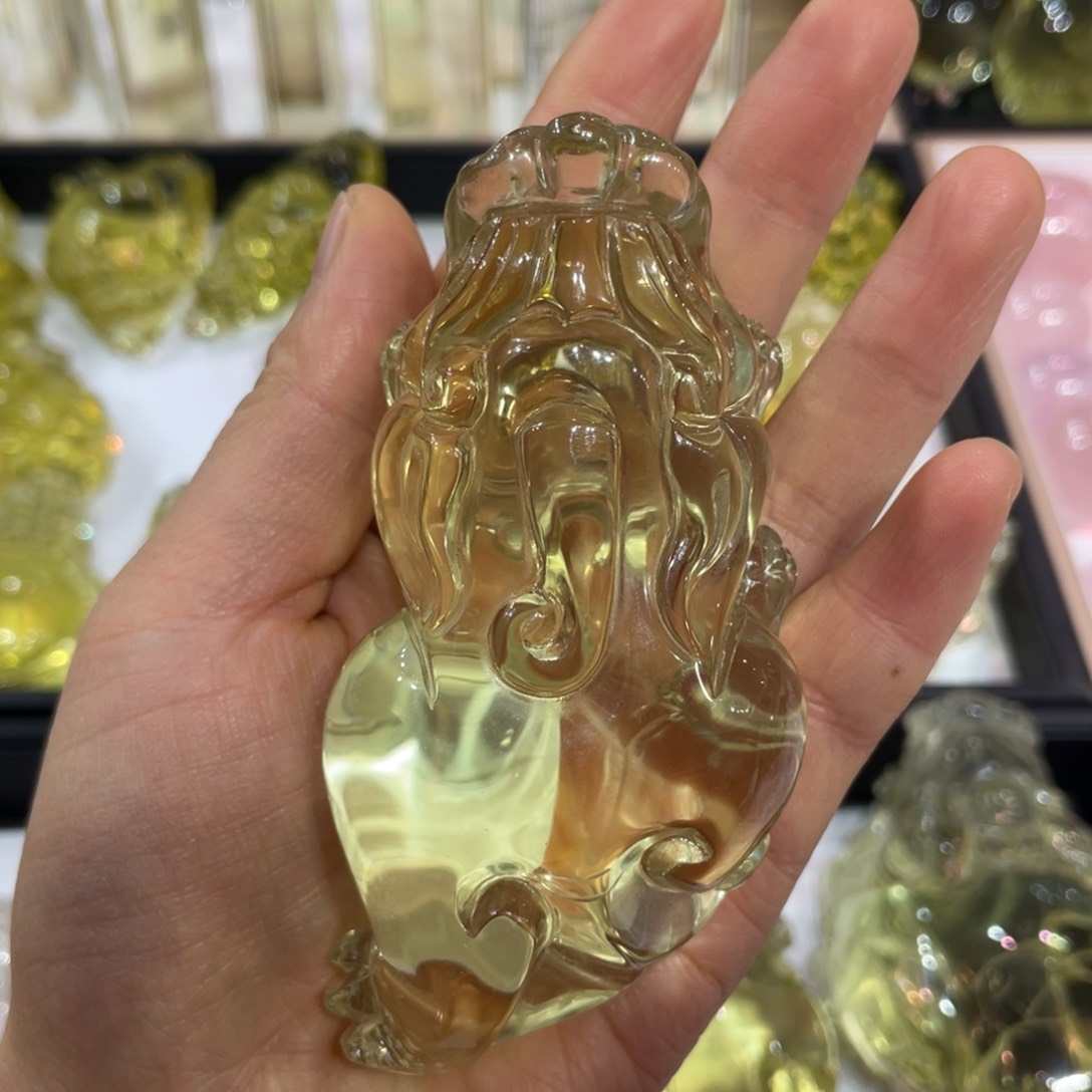 黄晶摆件未镶嵌大貔貅