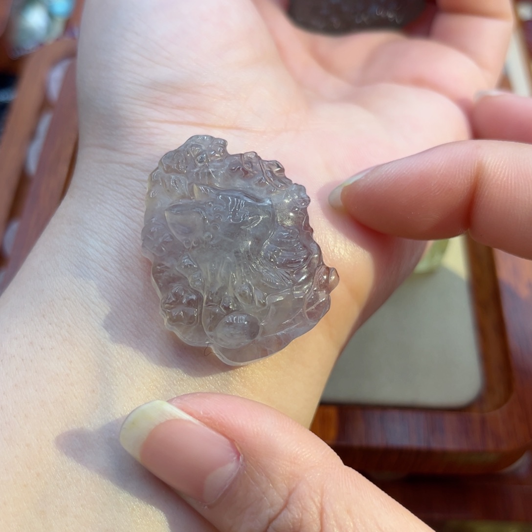 水晶颈饰银S925镶嵌绿水侧面九尾41