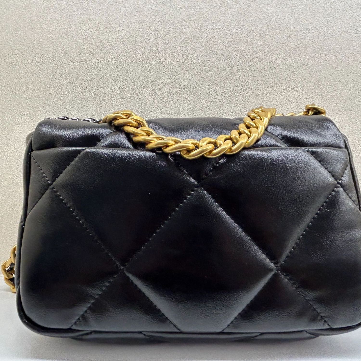 2025新款真皮女包大菱格油蜡黑色H6016/24.5cm油蜡皮黑色